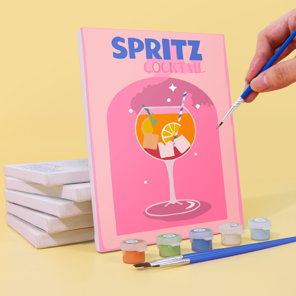 Pop Cocktail Parade - Mini Paint by Numbers Kit (6 Pieces) paint by numbers kit
