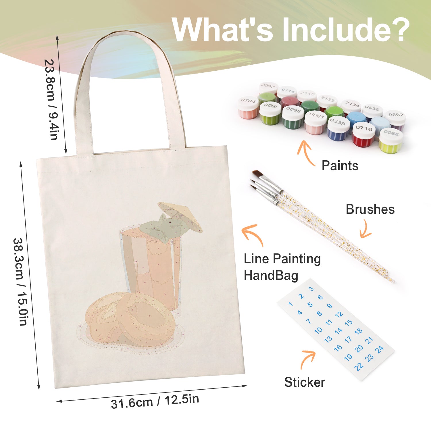 Citrus Refresh Carry Bag paint by numbers kit