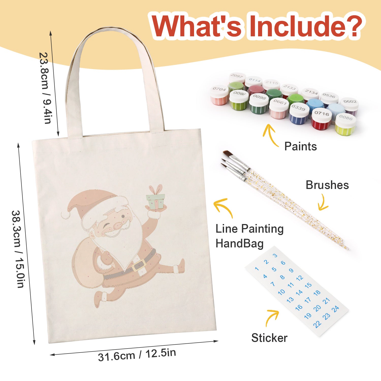 Jolly Santa Carry Bag paint by numbers kit