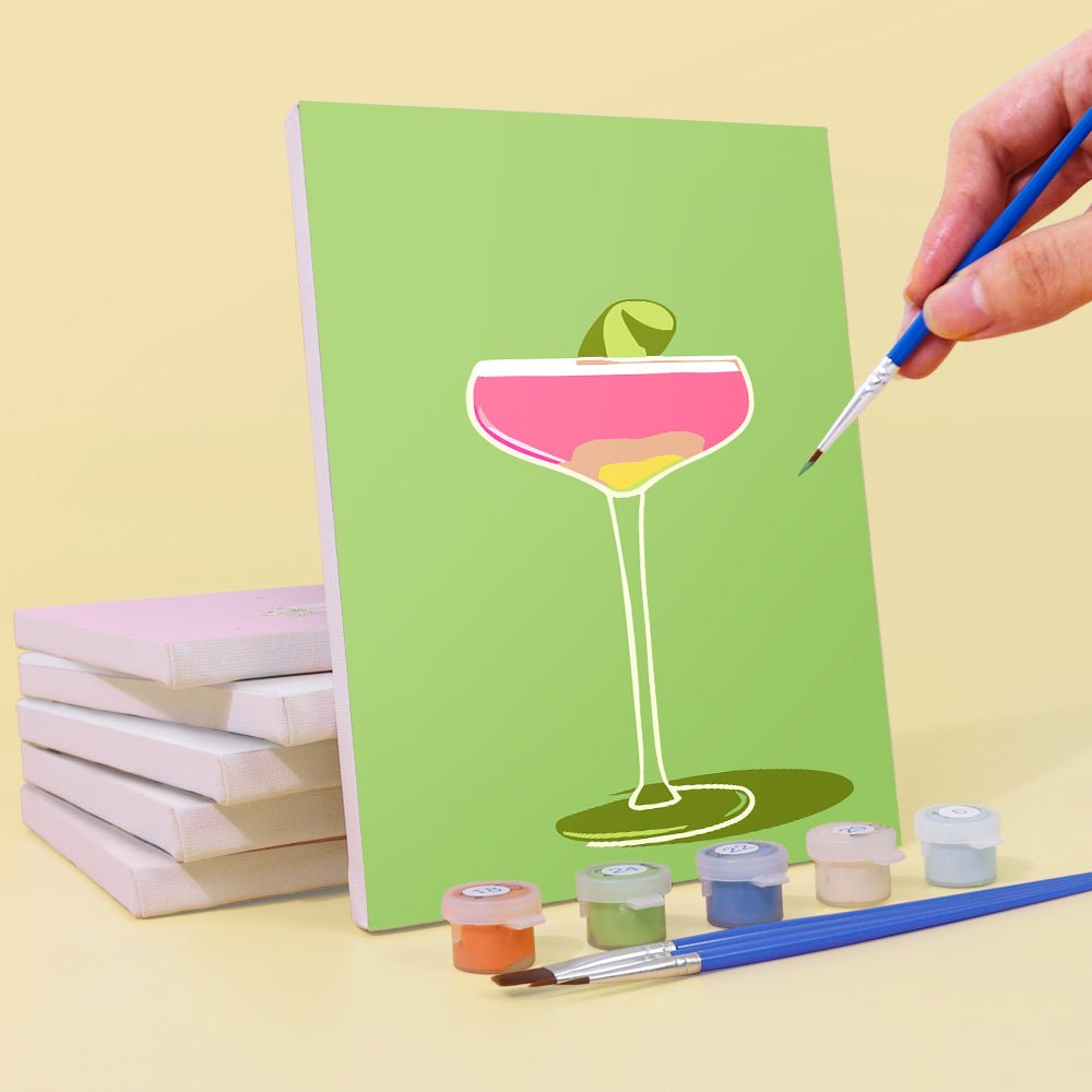 Velvet Cocktail Evenings - Mini Paint by Numbers Kit (6 Pieces) paint by numbers kit