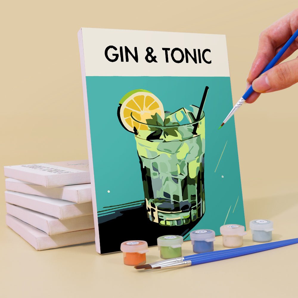 Classic Cocktail Moments - Mini Paint by Numbers Kit (6 Pieces) paint by numbers kit