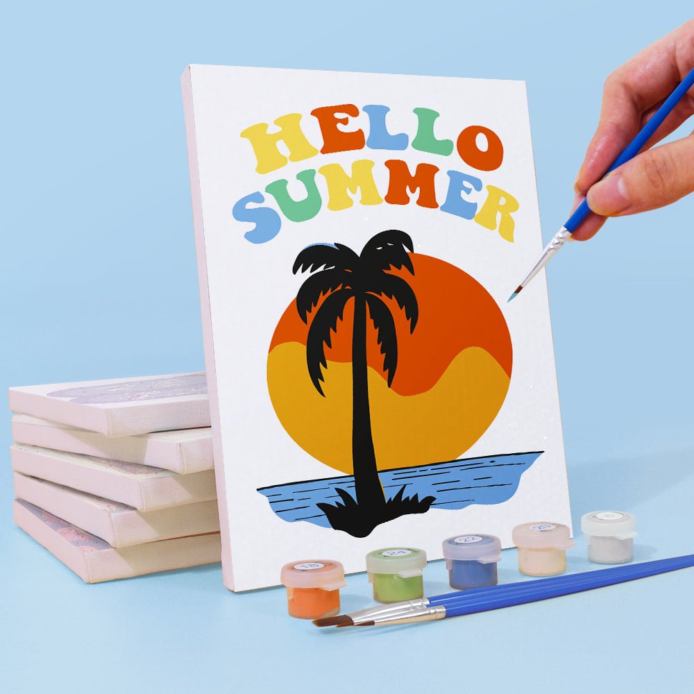 Endless Summer Escape - Mini Paint by Numbers Kit (6 Pieces) paint by numbers kit