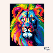 Vibrant Lion paint by numbers kit