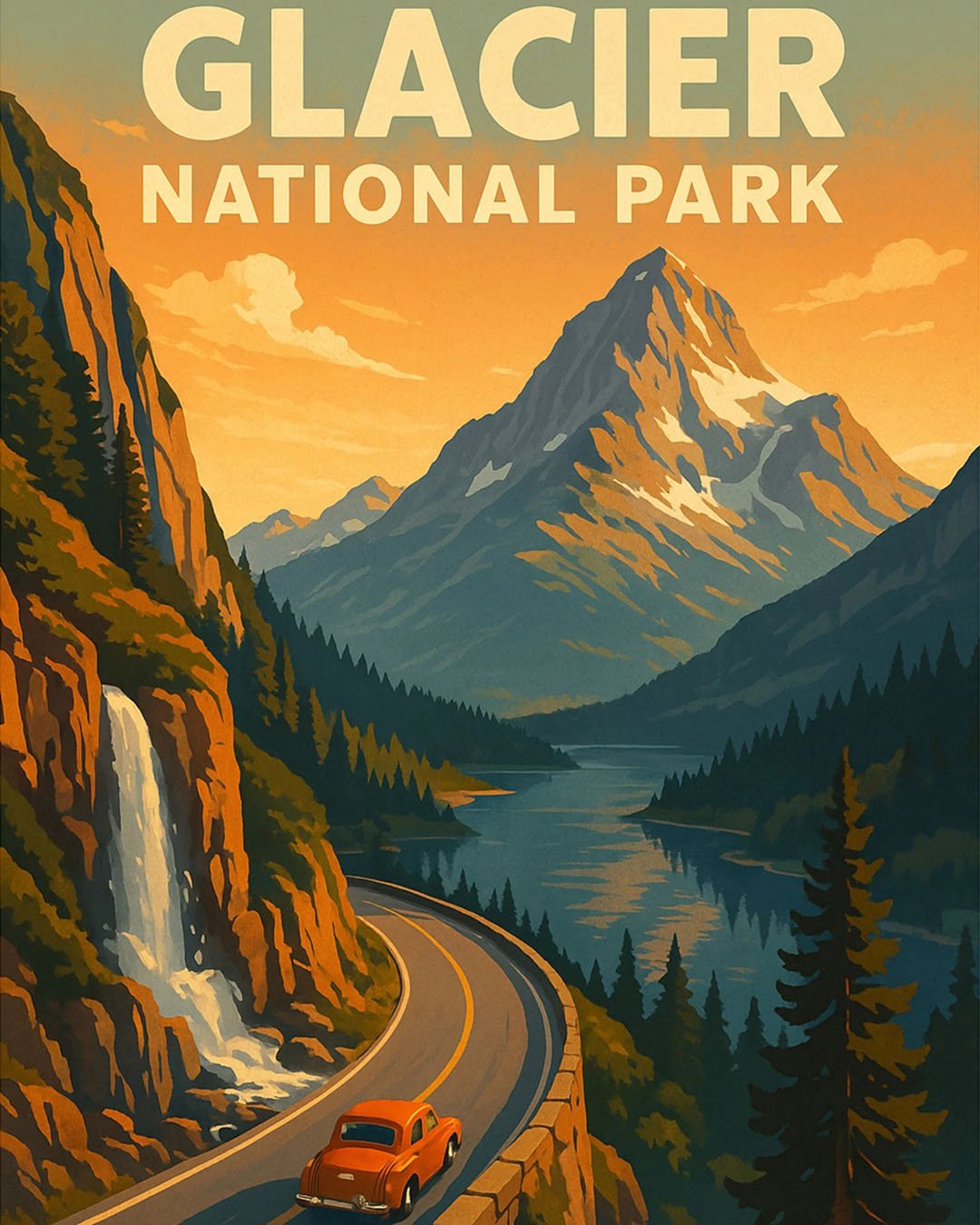 Glacier National Park paint by numbers kit