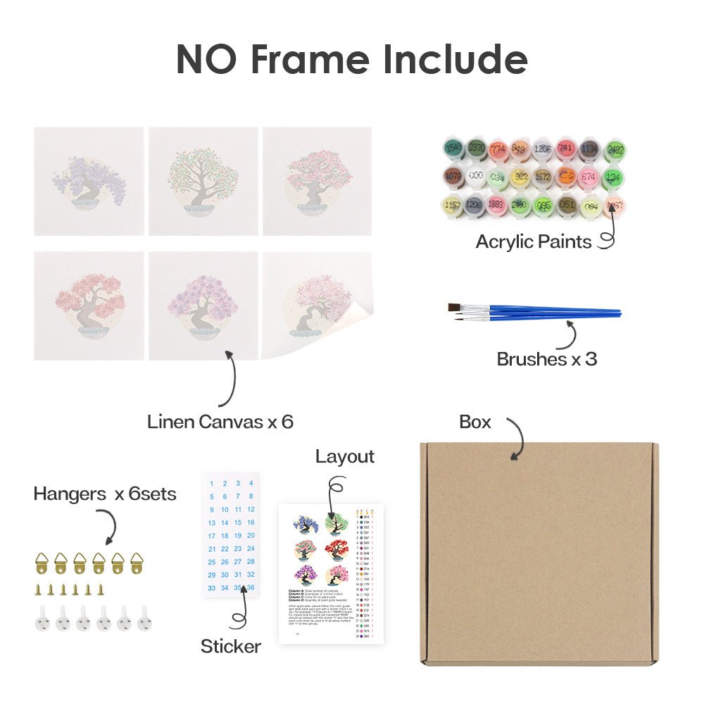 Seasons of Serenity Tree - Mini Paint by Numbers Kit (6 Pieces)