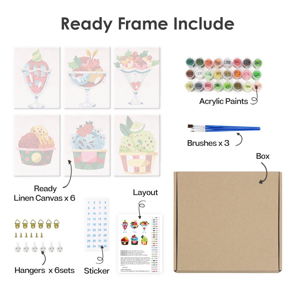 Sweet Treat Moments - Mini Paint by Numbers Kit (6 Pieces) paint by numbers kit