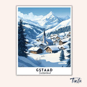 Gstaad - Travel Poster paint by numbers kit