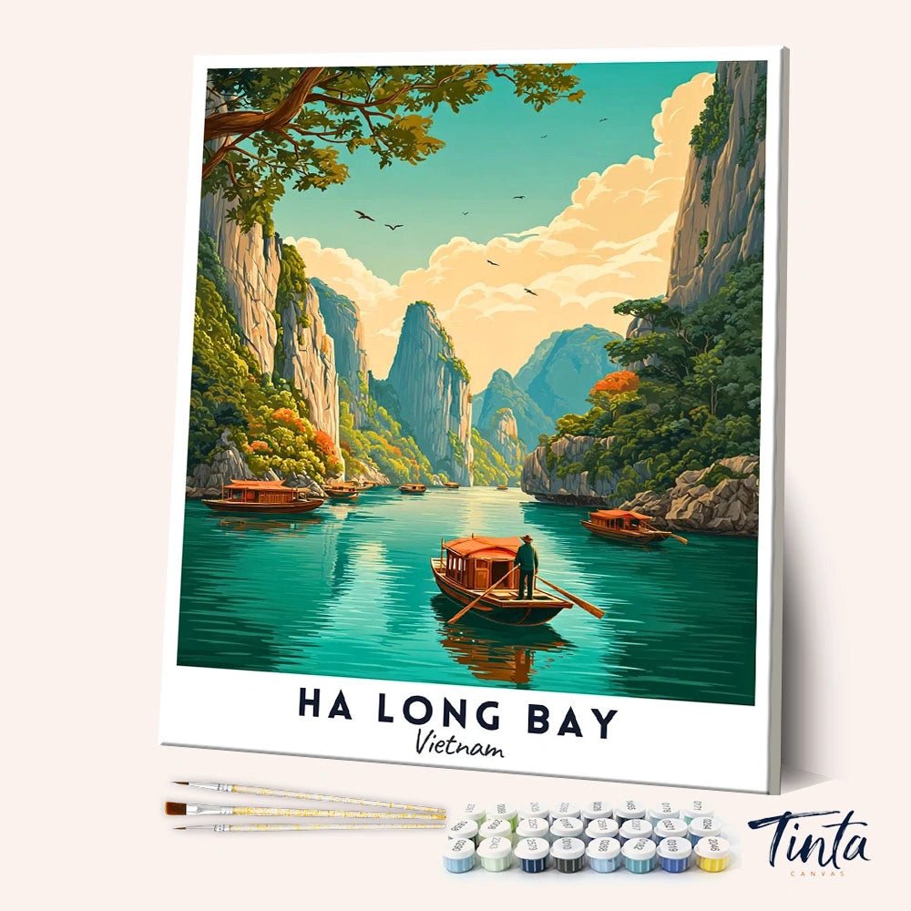 Póster de viaje de la bahía de Ha Long
