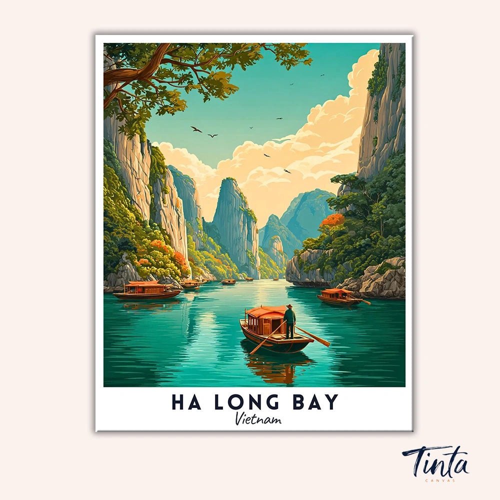 Póster de viaje de la bahía de Ha Long