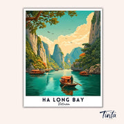 Ha Long Bay - Travel Poster paint by numbers kit