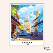 Havana - Travel Poster paint by numbers kit