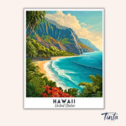 Hawaii - Travel Poster paint by numbers kit