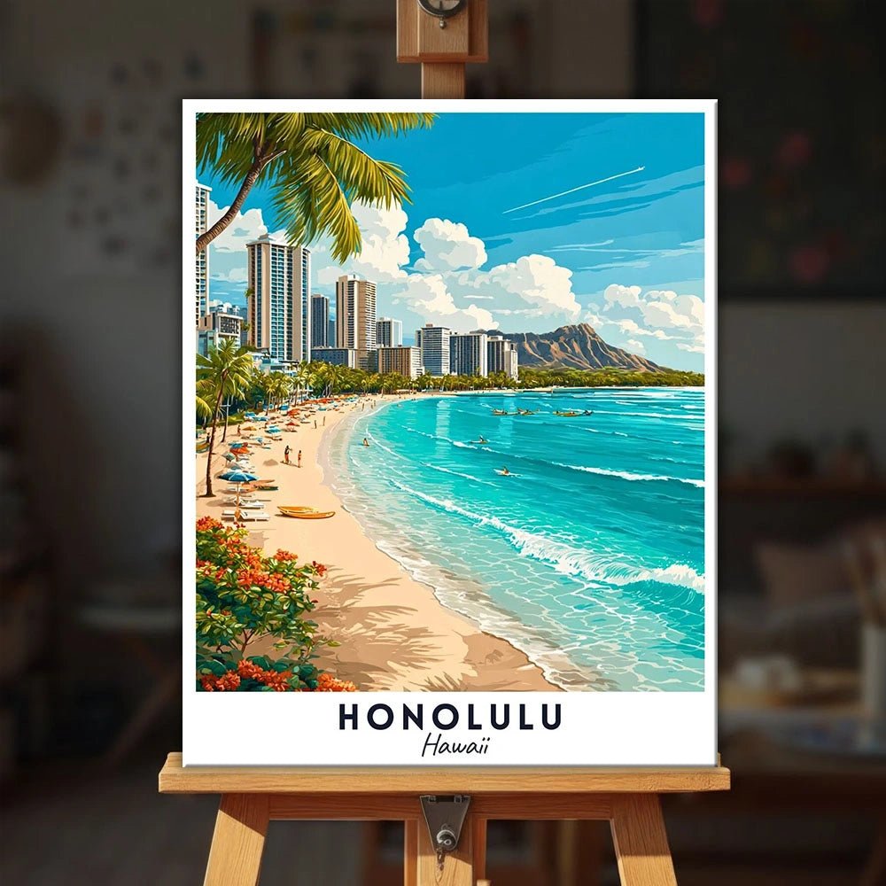 Honolulu - Póster de viaje