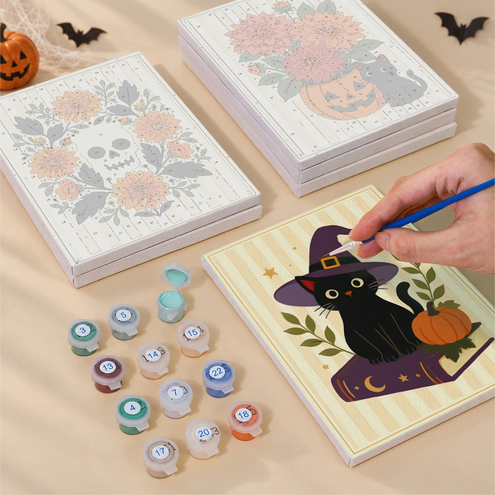 Vintage Halloween Blooms - Mini Paint by Numbers (6 Pieces)