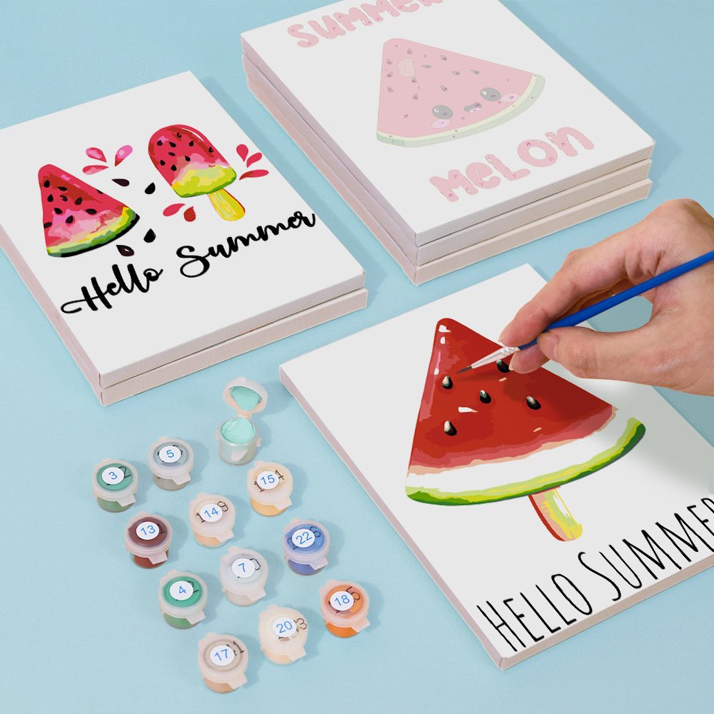 Hello Summer Melon - Mini Paint by Numbers Kit (6 Pieces) paint by numbers kit