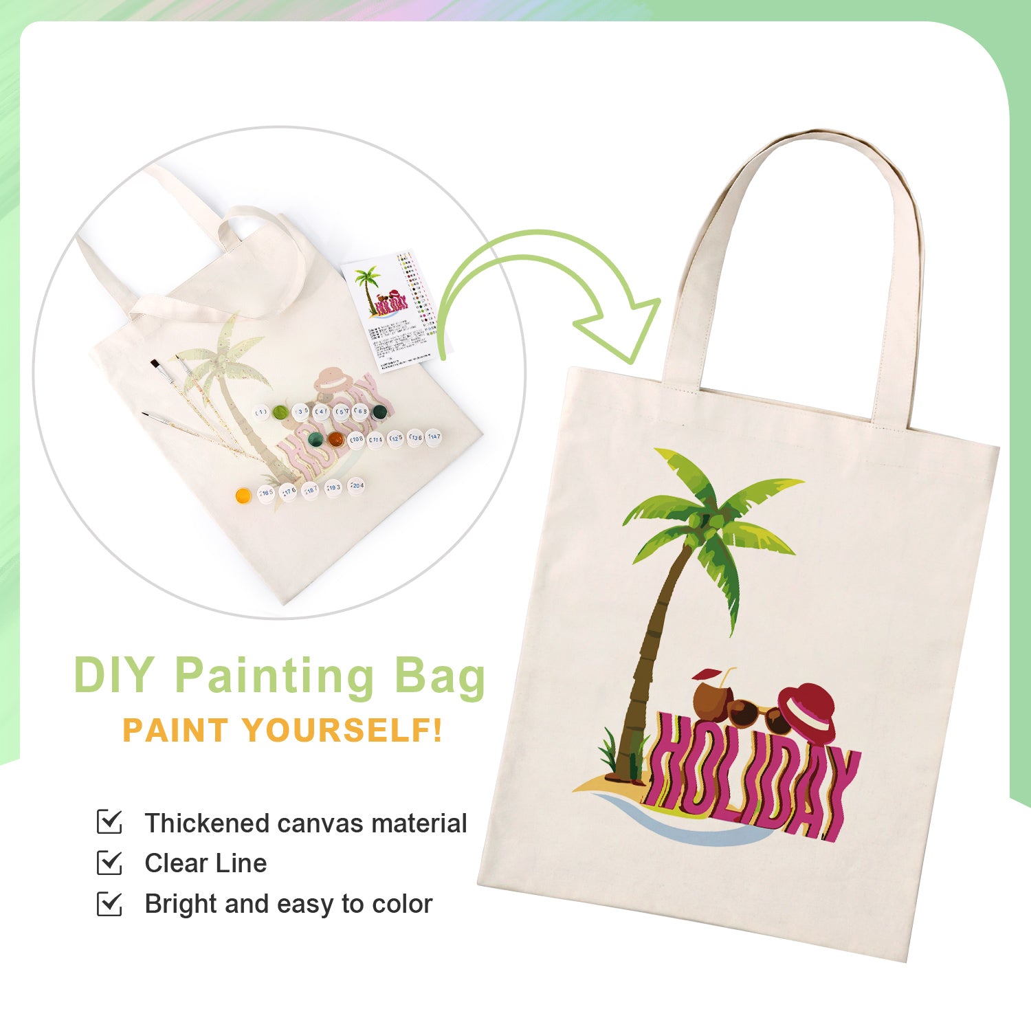 Island Holiday Carry Bag paint by numbers kit
