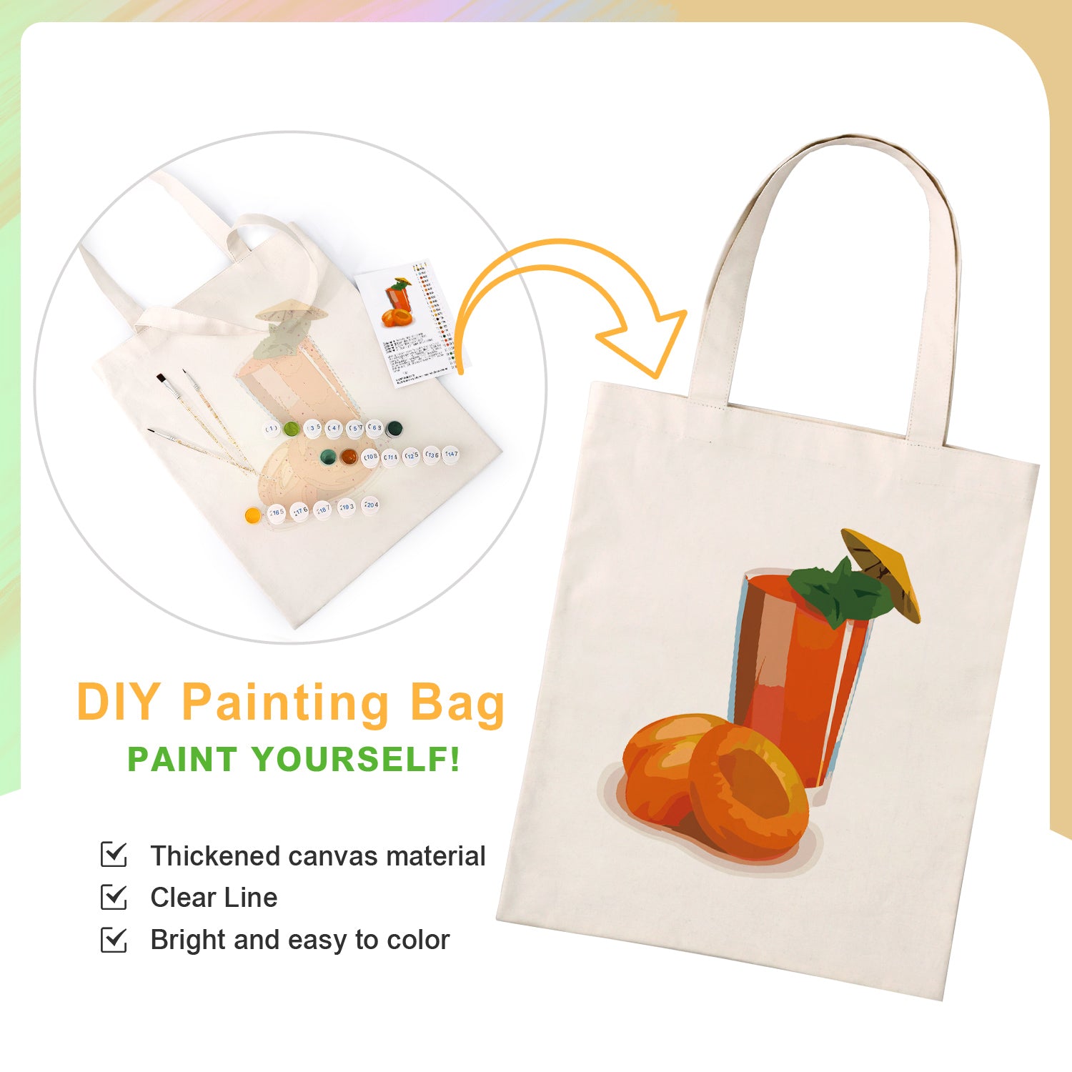Citrus Refresh Carry Bag paint by numbers kit