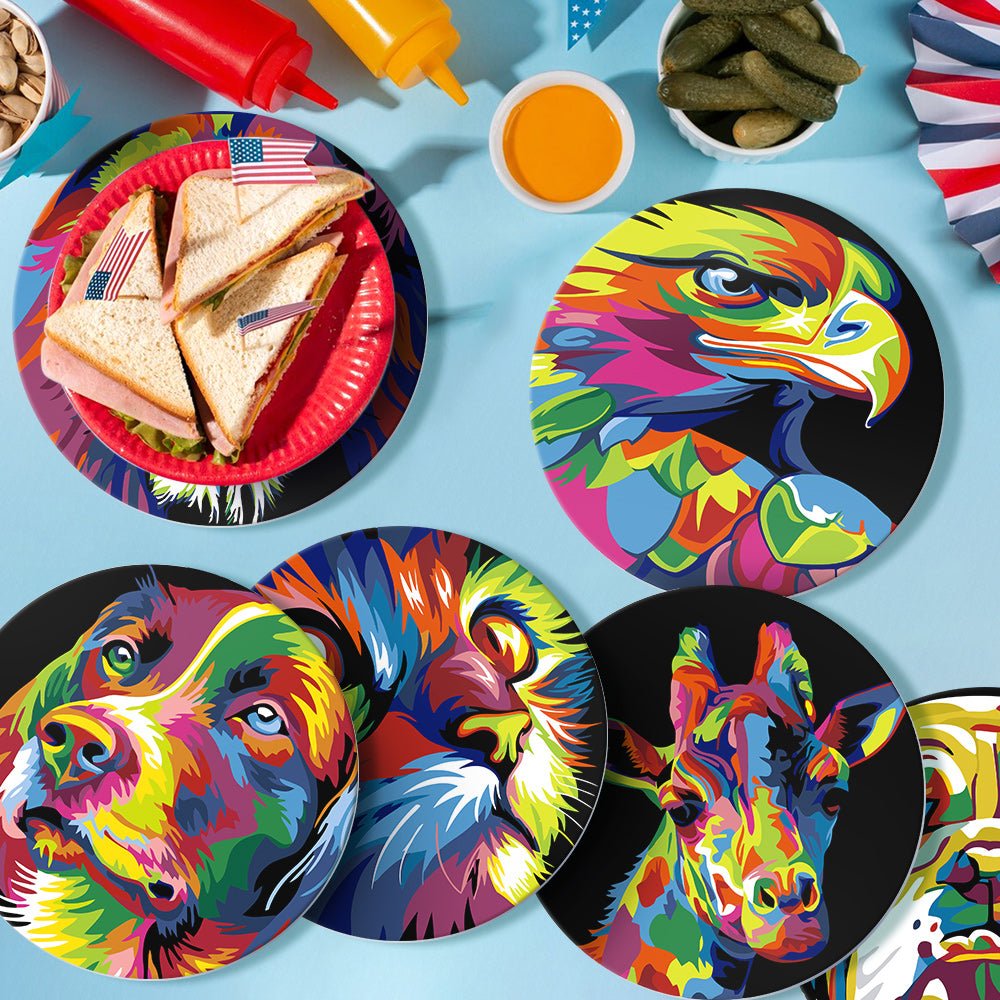 Neon Wildlife (6 Pieces) paint by numbers kit