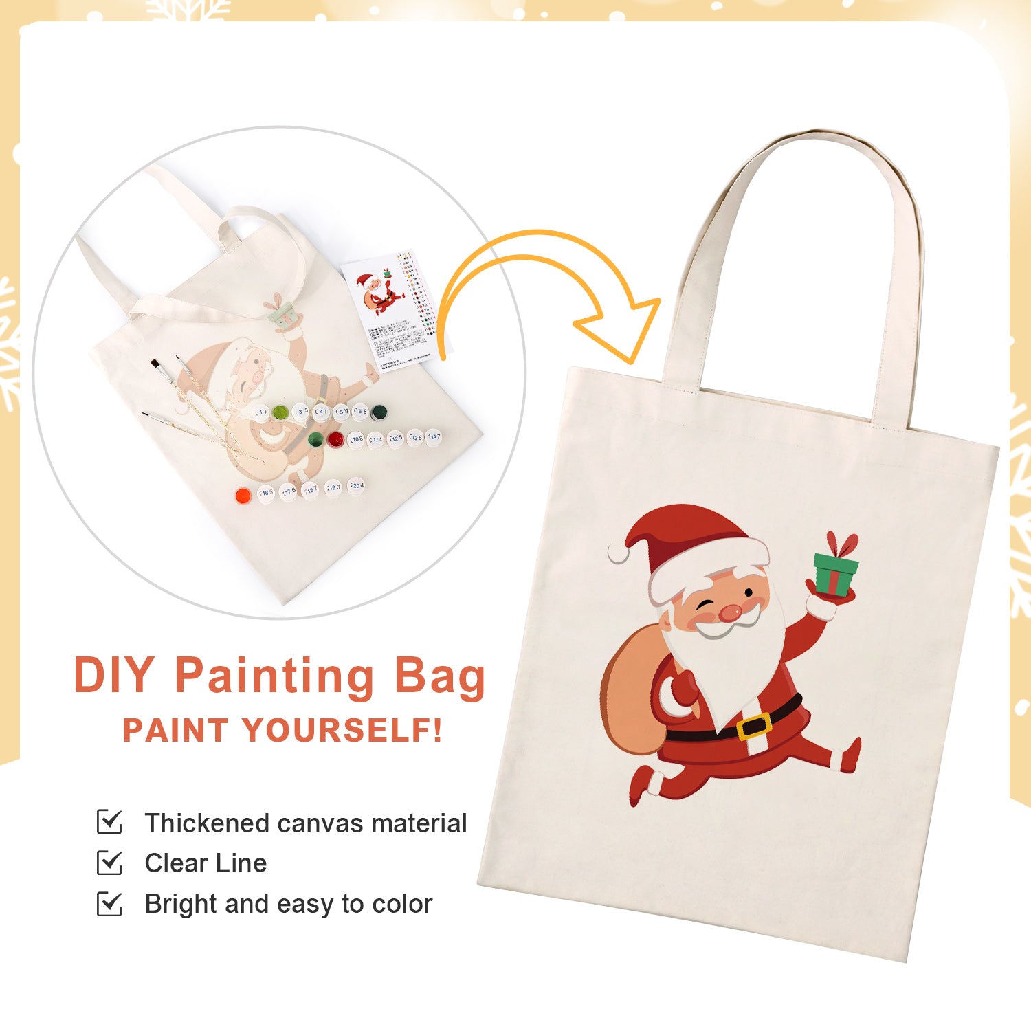 Jolly Santa Carry Bag paint by numbers kit