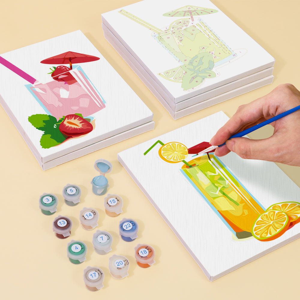 Fresh Juice - Mini Paint by Numbers Kit (6 Pieces) paint by numbers kit