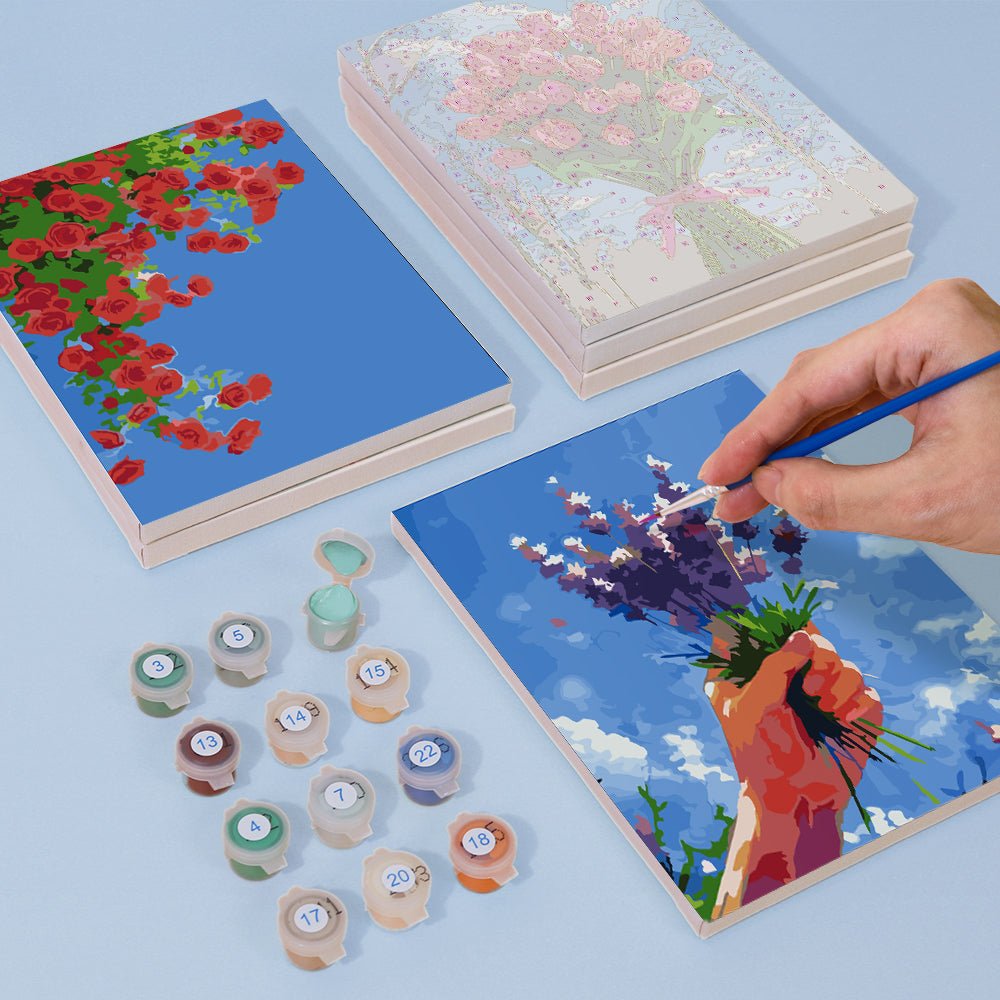 Held in Bloom - Mini Paint by Numbers Kit (6 Pieces) paint by numbers kit