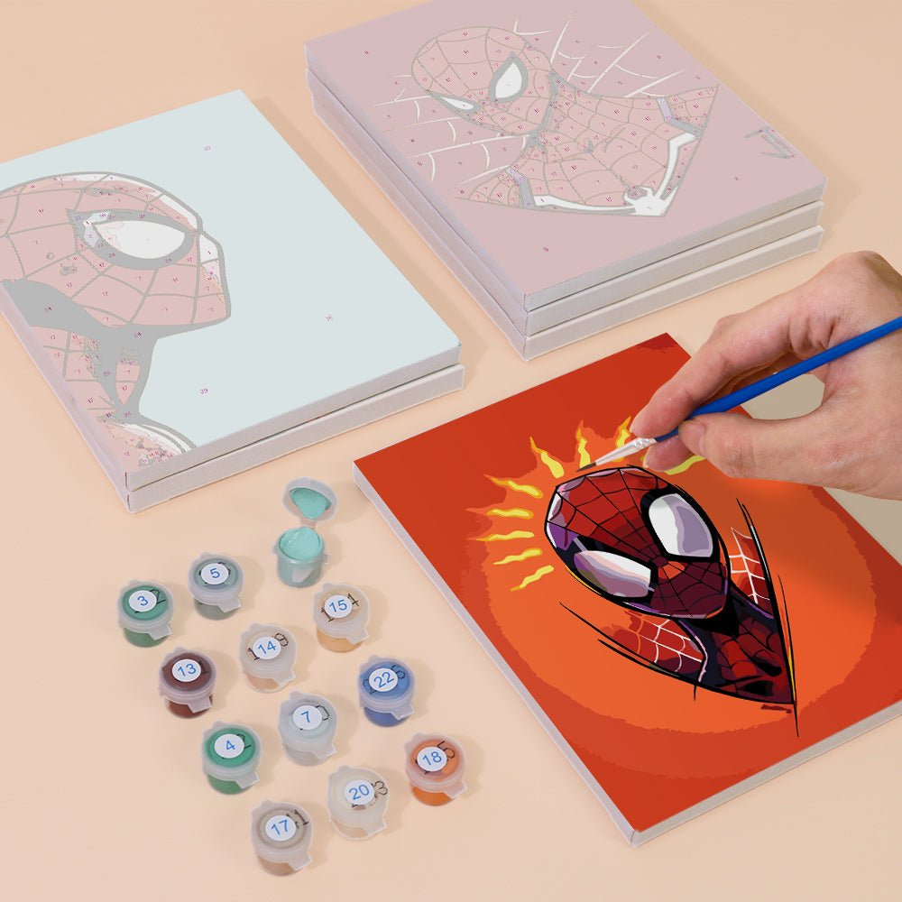 Spider Hero Minis - Mini Paint by Numbers Kit (6 Pieces) paint by numbers kit