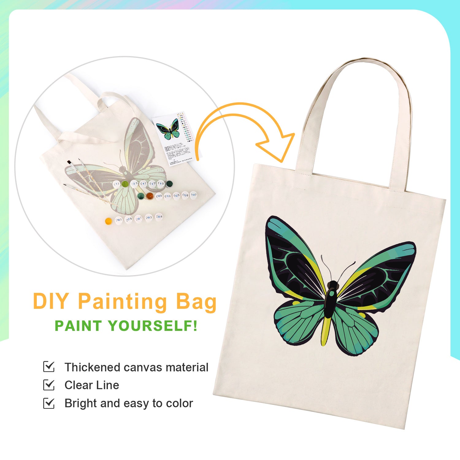 Emerald Wing Carry Bag paint by numbers kit