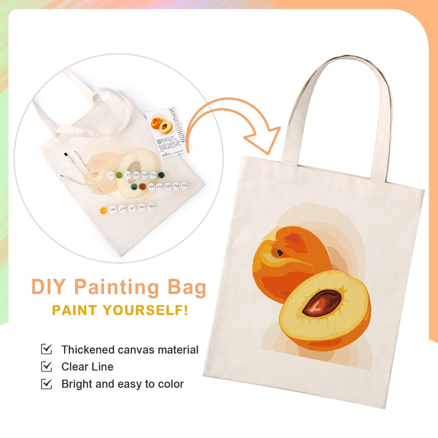 Apricot Glow Carry Bag paint by numbers kit