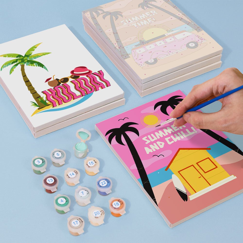 Endless Summer Escape - Mini Paint by Numbers Kit (6 Pieces) paint by numbers kit