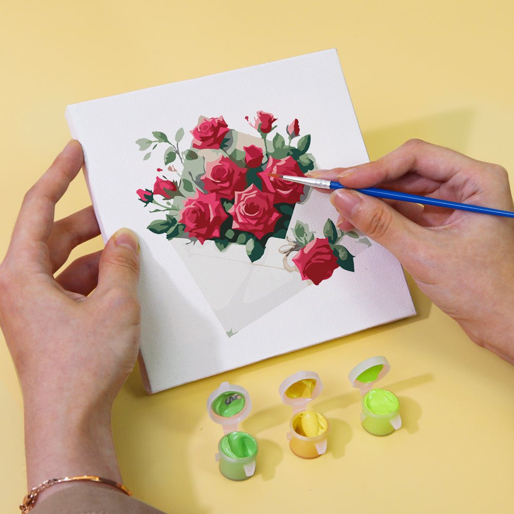 Love Letters & Red Roses - Mini Paint by Numbers Kit (6 Pieces)