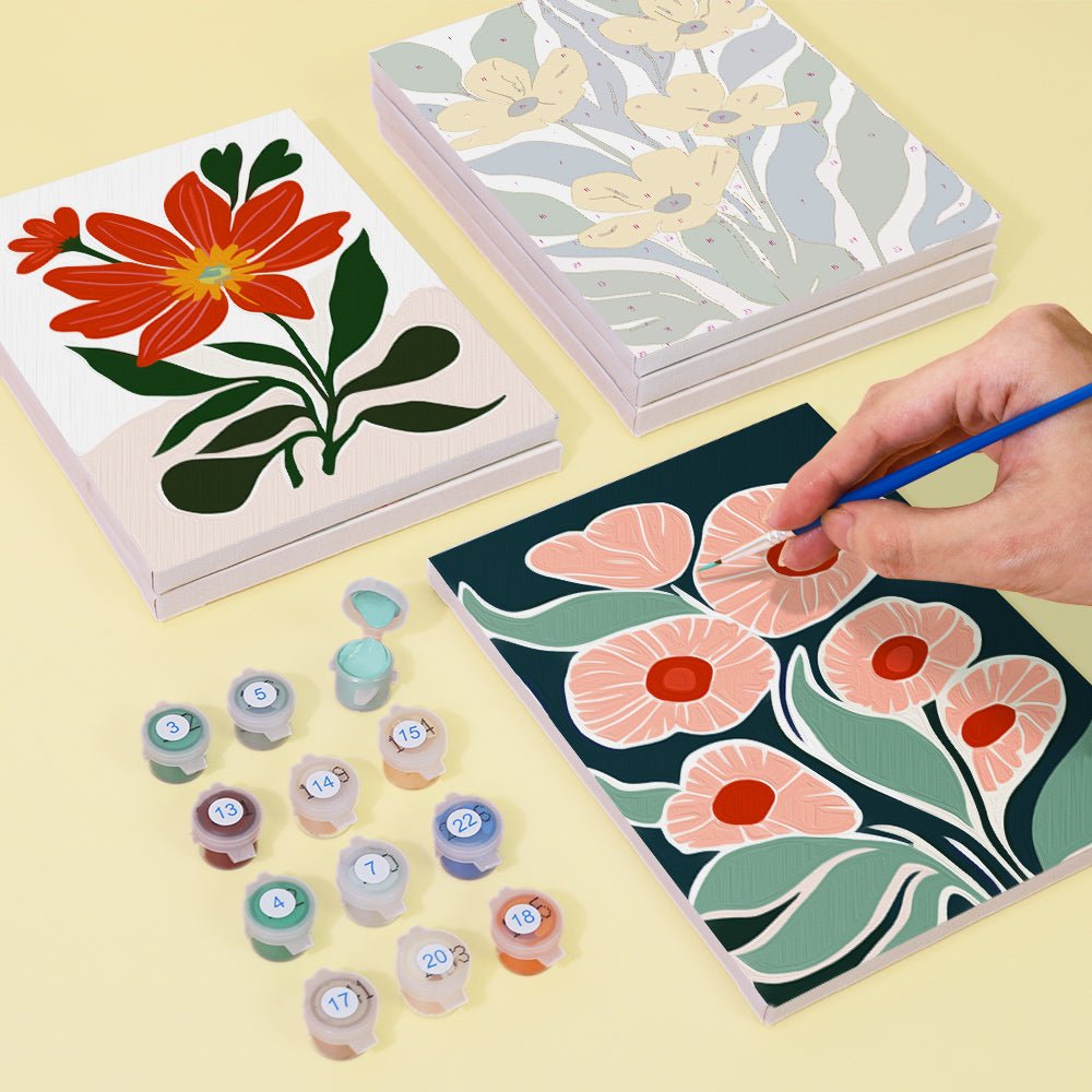 Golden Garden Reverie - Mini Paint by Numbers Kit (6 Piece paint by numbers kit