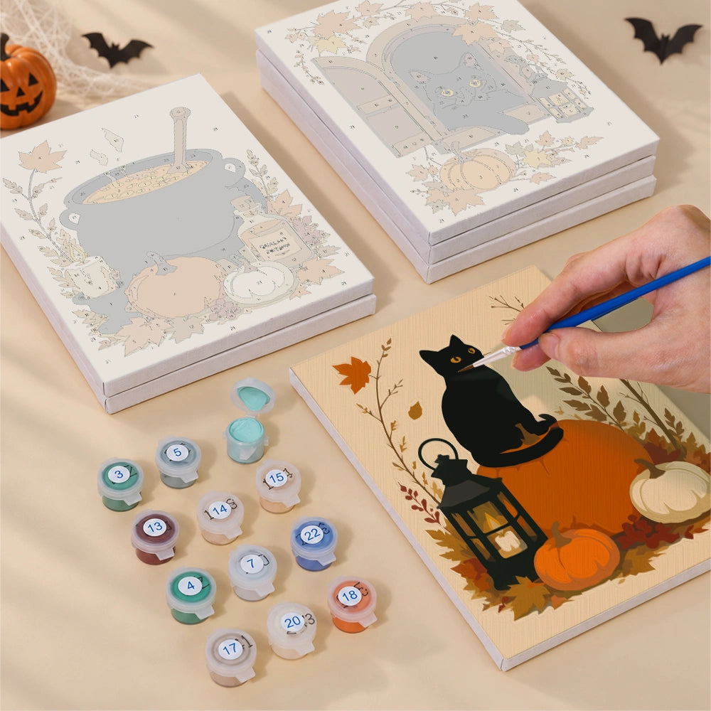 Cozy Halloween Harvest - Mini Paint by Numbers (6 Pieces)