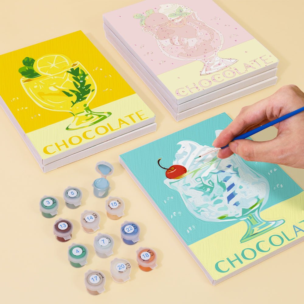 Chocolate Treats - Mini Paint by Numbers Kit (6 Pieces) paint by numbers kit