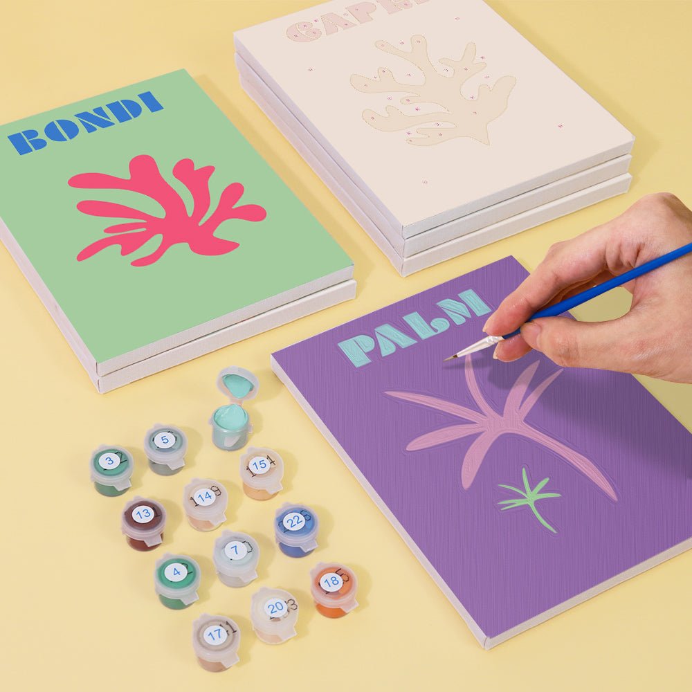 Island Icons Escape - Mini Paint by Numbers Kit (6 Pieces) paint by numbers kit