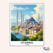 Istanbul - Travel Poster paint by numbers kit