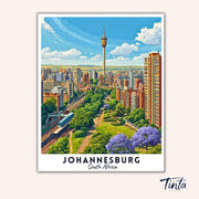 Johannesburg - Travel Poster paint by numbers kit