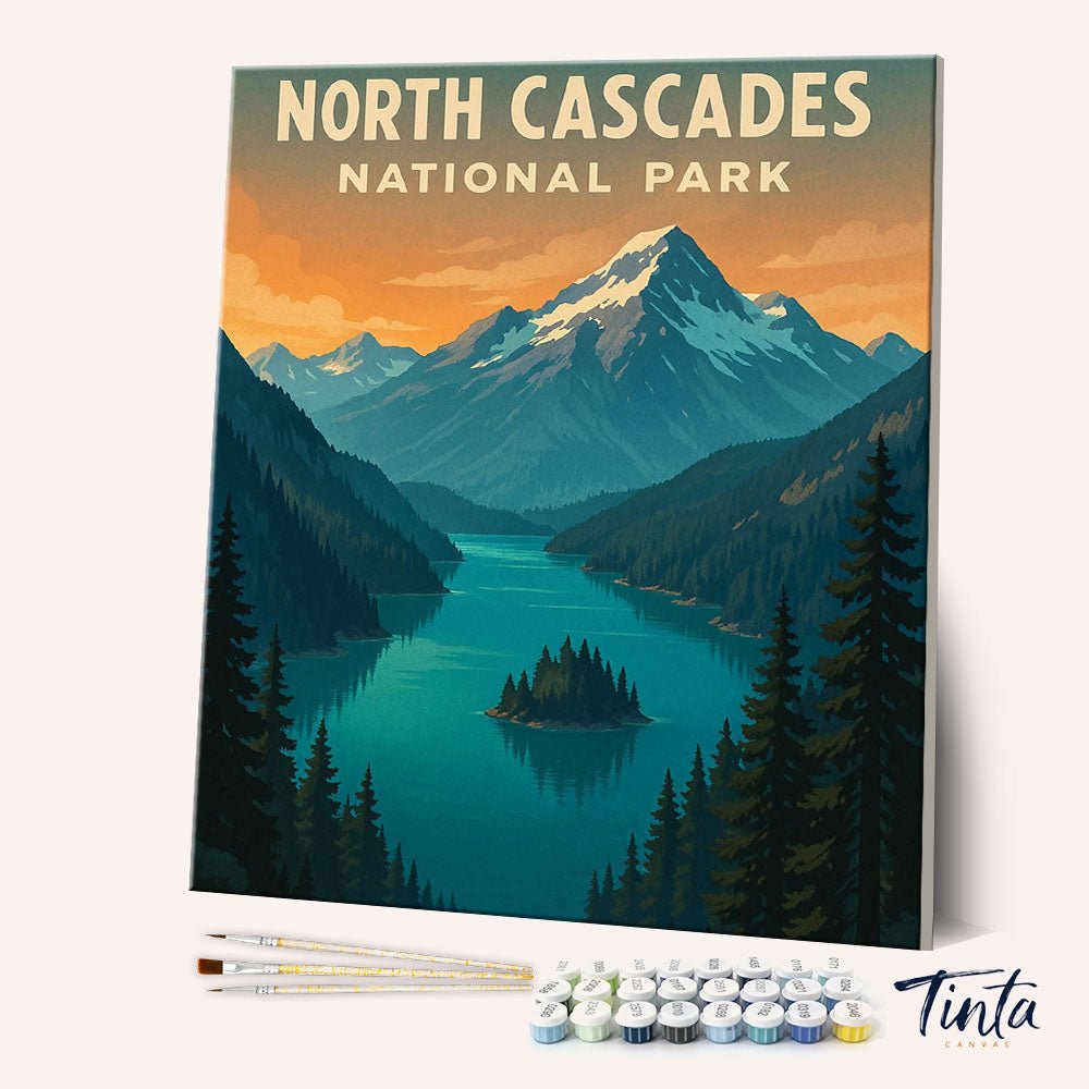 North Cascades National Park paint by numbers kit