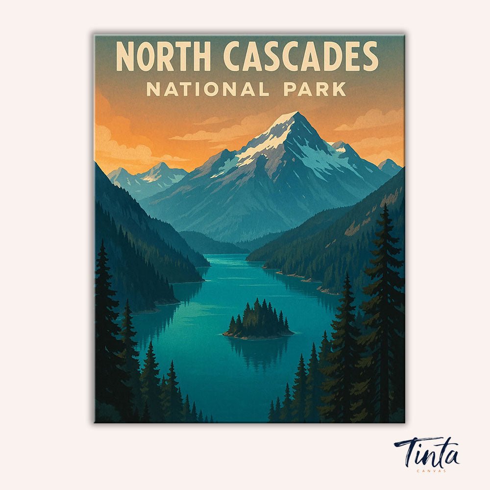 North Cascades National Park paint by numbers kit