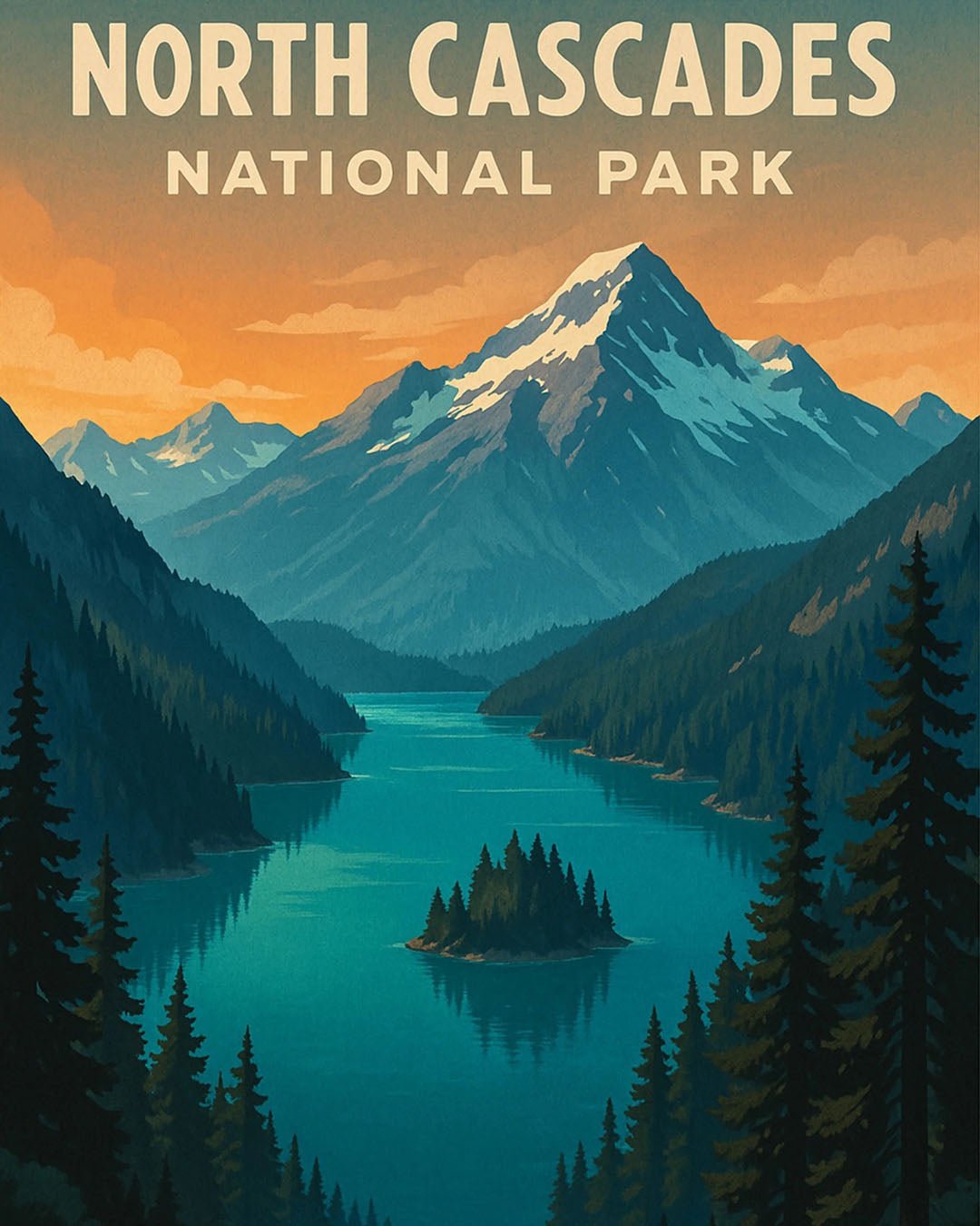 North Cascades National Park paint by numbers kit