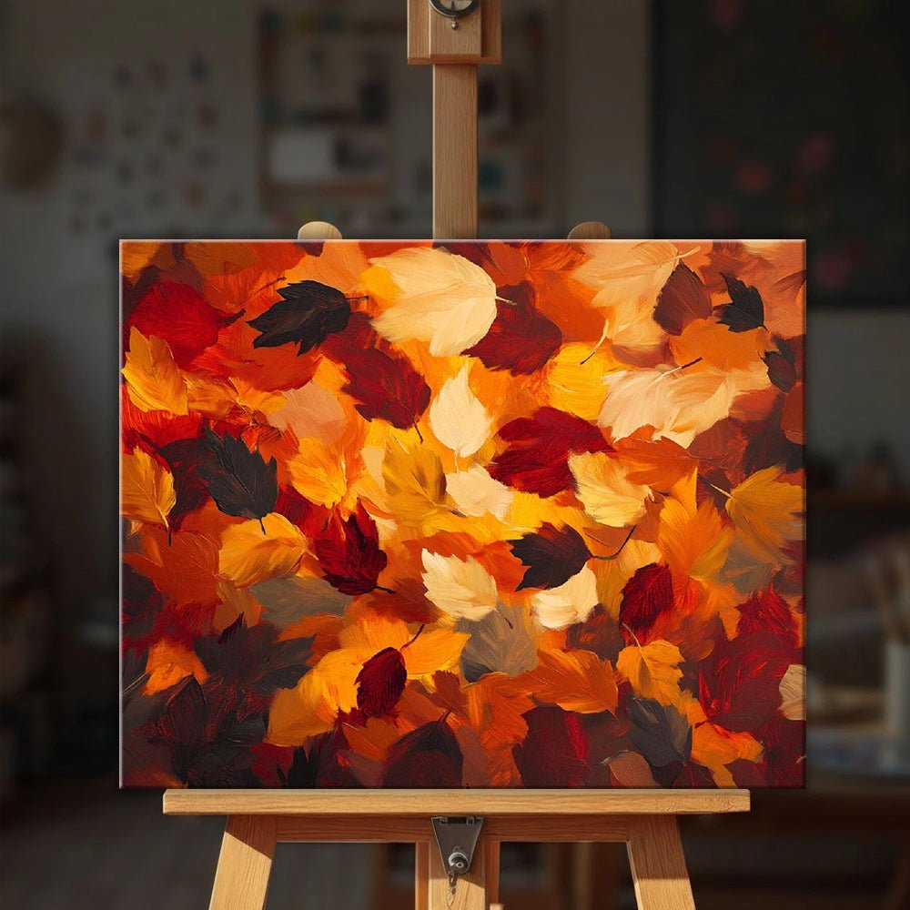 Flat Autumn Leaves paint by numbers kit