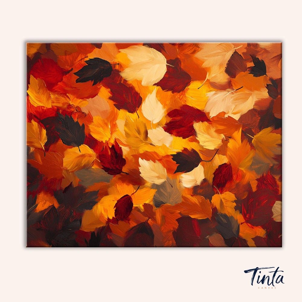 Flat Autumn Leaves paint by numbers kit