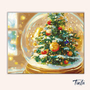 Festive Snow Globe paint by numbers kit