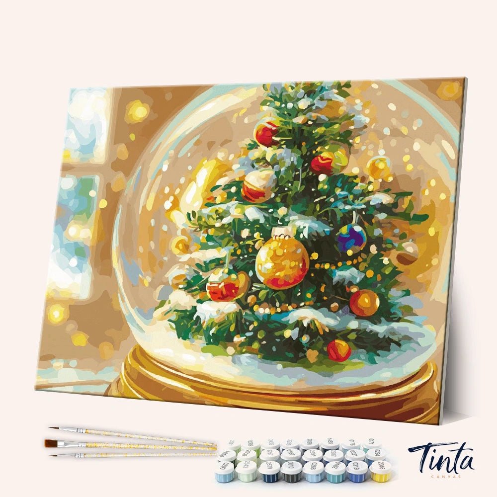 Festive Snow Globe paint by numbers kit