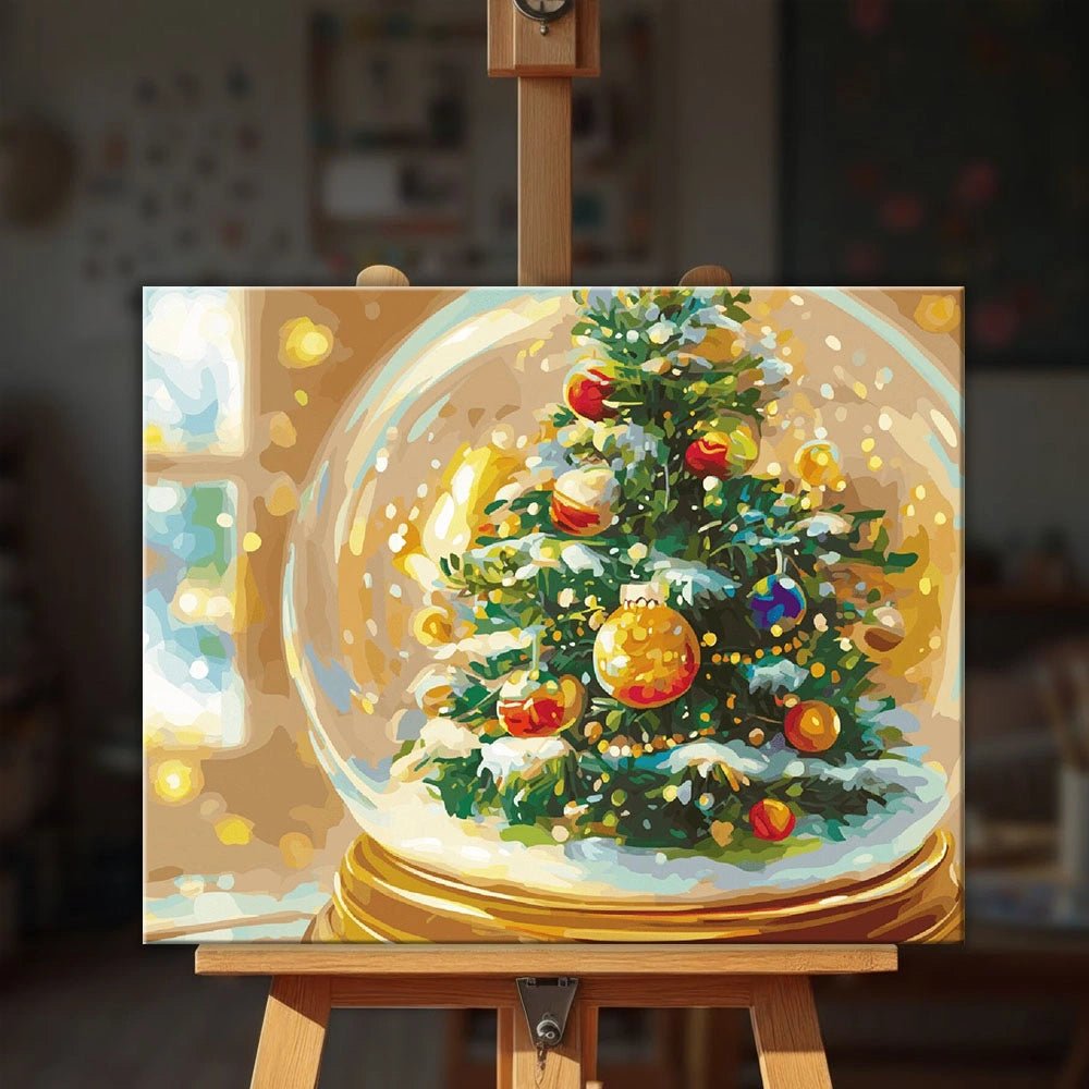 Festive Snow Globe paint by numbers kit