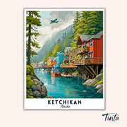 Ketchikan - Travel Poster paint by numbers kit