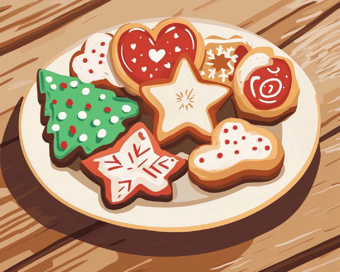 Festive Cookies paint by numbers kit