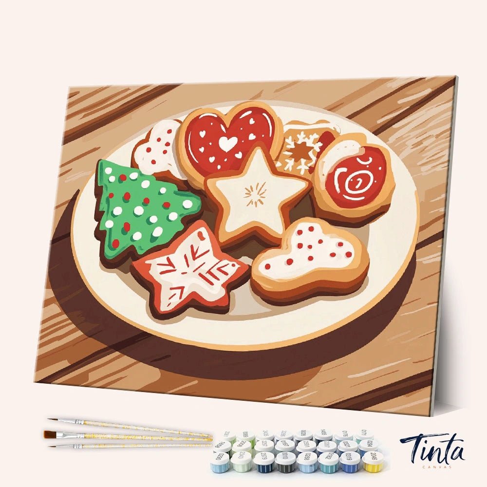 Festive Cookies paint by numbers kit