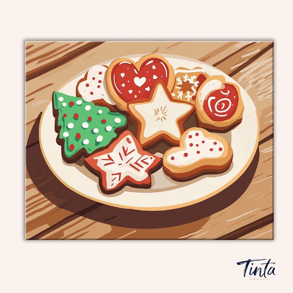 Festive Cookies paint by numbers kit
