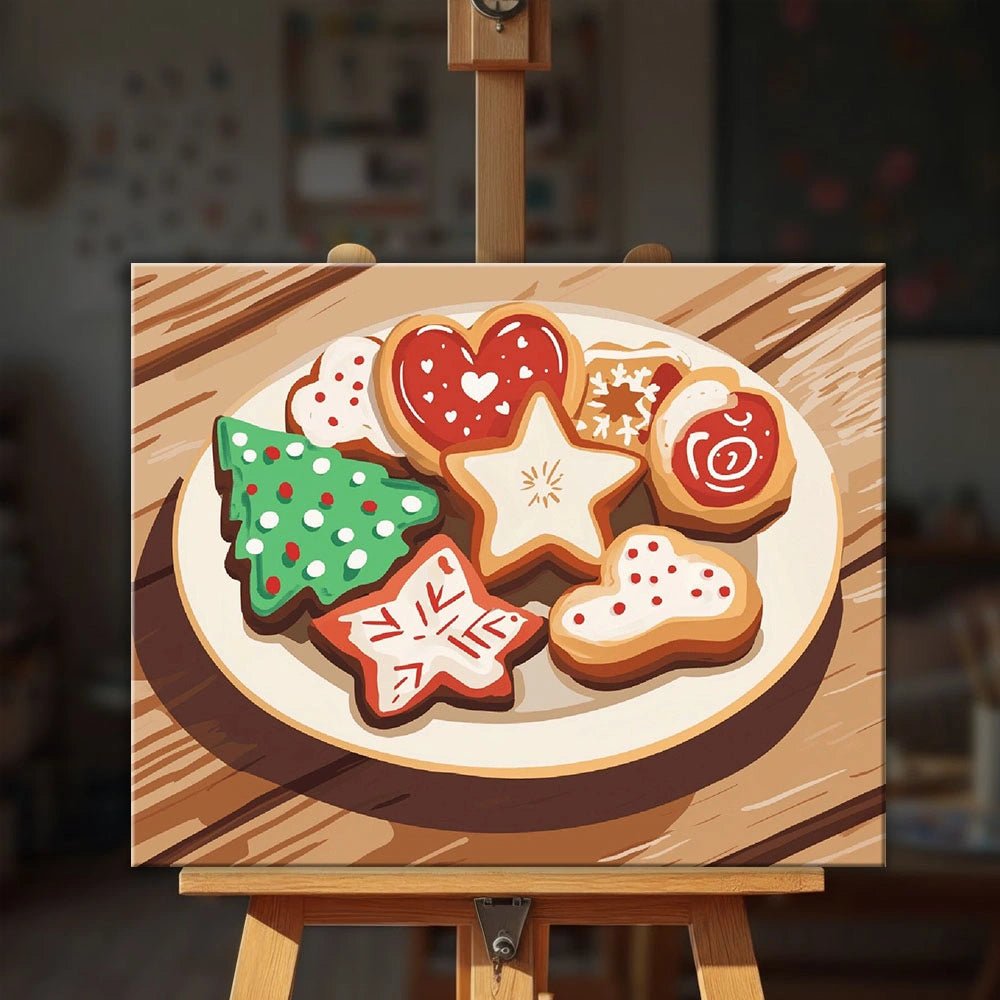 Festive Cookies paint by numbers kit