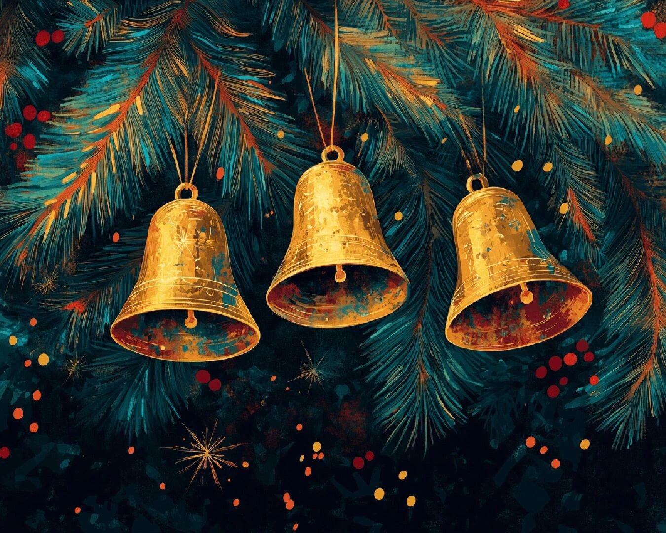 Festive Bells paint by numbers kit